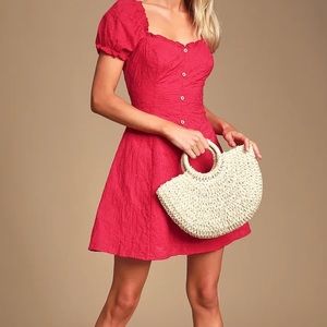 Red skater mini dress